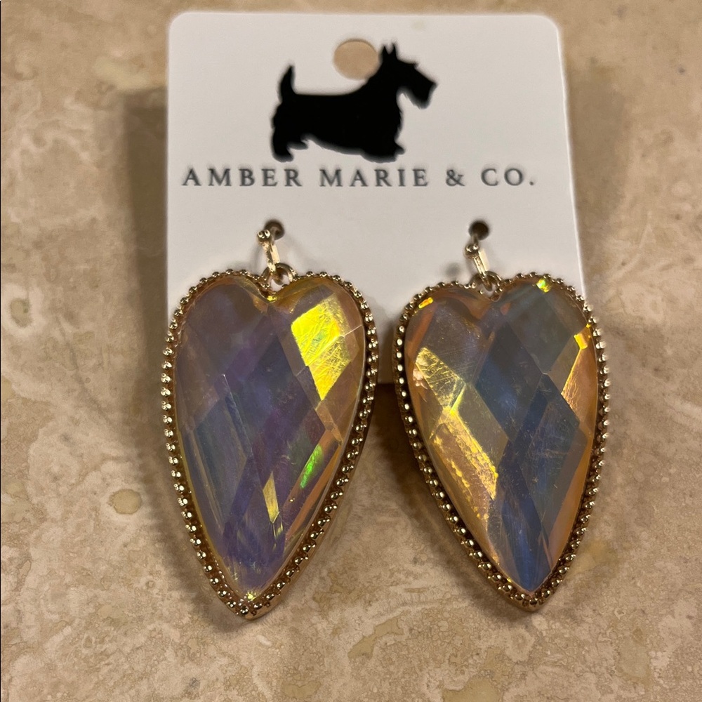Amber Marie & Co. Faceted Heart Earrings - Picture 4 of 4